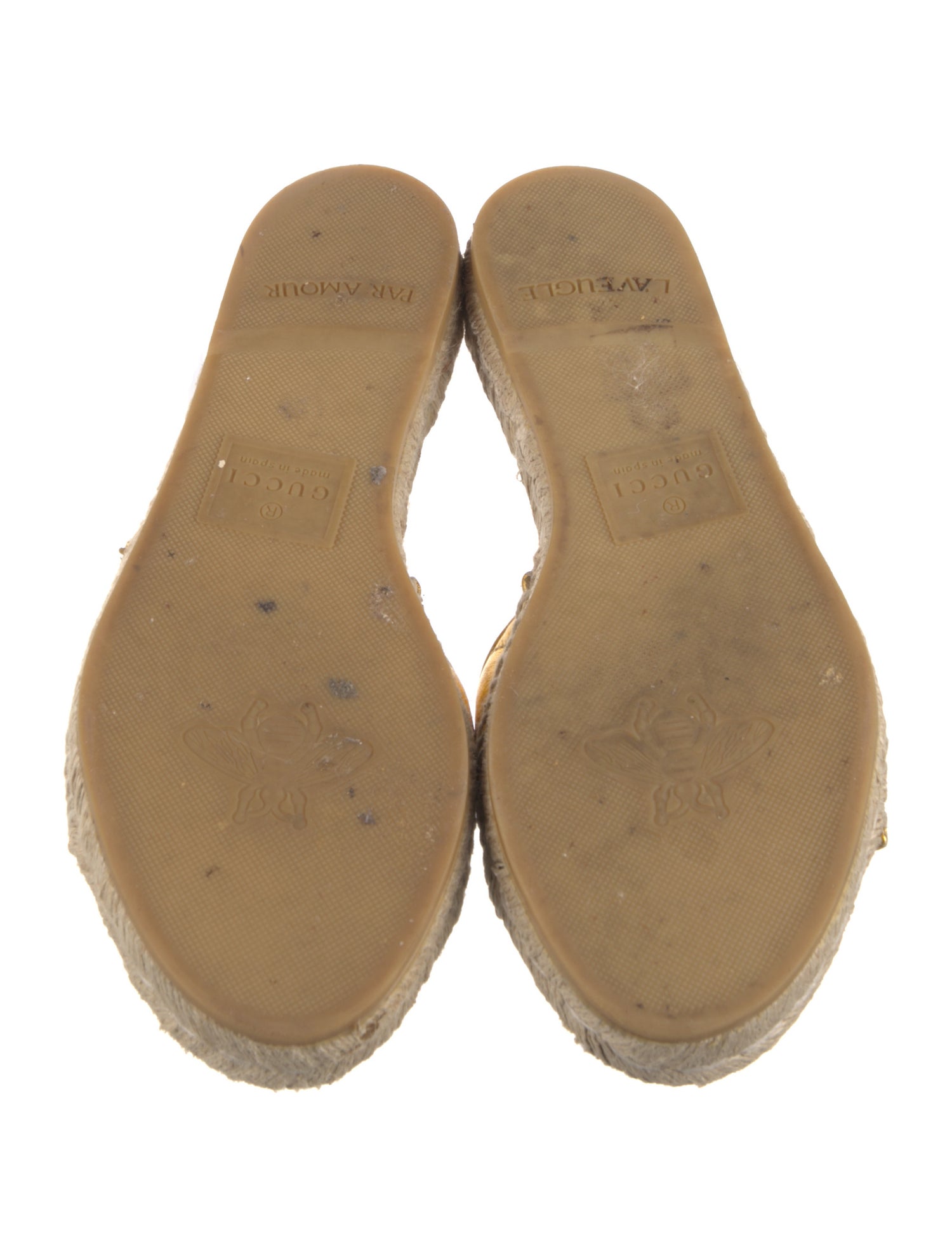 Gucci Double G Logo Leather Espadrilles